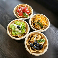 Bols jetables biodégradables en pulpe de canne à sucre de qualité alimentaire pour gaufres, tartes, yaourts, snacks, sucre et emballage de crème glacée