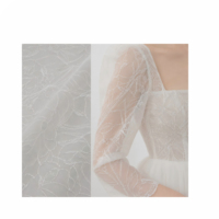 Base en maille de nylon à motifs floraux et oiseaux, tissu en dentelle brodée en polyester pour robe de mariée, robe de cérémonie, prêt-à-porter et applications de mode.