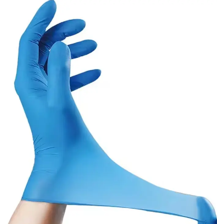 ニトリル手袋ラテックス手袋安全手袋手袋卸売、使い捨て検査手袋、青高品質安い価格