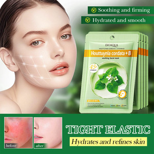 Masque facial en feuille d'extrait de plantes naturelles ODM OEM, masque facial en feuille de fleurs biologique à la camomille et au camélia, hydratant, blanchissant, soin de la peau, format familial jumbo - Product Image 5