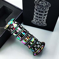 Tour à dés vintage en argent avec chiffres rouges, à sept niveaux, pour collectionneurs, cadeau d'anniversaire