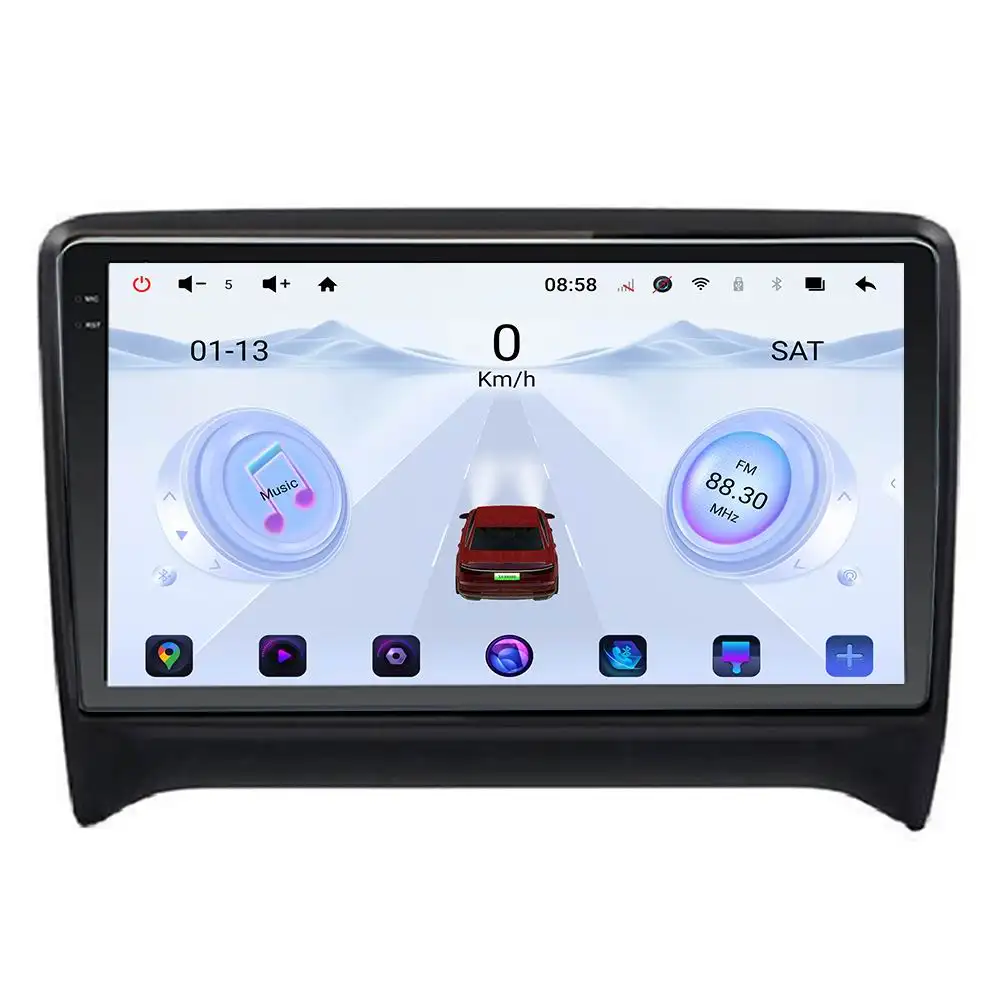 2K ekran 8GB + 256GB 3D gerçek zamanlı dinamik sürüş araba Stereo multimedya için Audi TT MK2 8J 2006-2014 GPS RDS DSP WIFI 5G Carplay