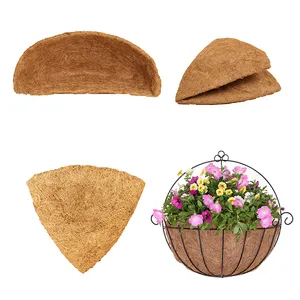 Revestimiento de fibra de coco grueso Natural 100% para cesta de flores de jardín, maceta, caja de flores para ventana, maceta para verduras