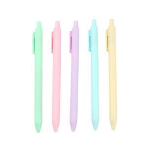 Stylo à bille rétractable en plastique ABS, plusieurs couleurs unies, encre gel, pointe douce recouverte de caoutchouc, stylo à clic, stylo avec logo - Product Image 5