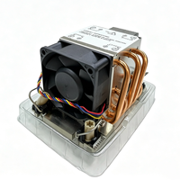 Refroidisseur de processeur de serveur 300W avec 5 caloducs en cuivre, base en cuivre 2U, ailettes en aluminium, 113x80x66.3mm, OEM ODM, MOQ 1 pièce