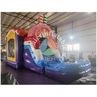Nouveau Château Gonflable Commercial à Thème Bonbons, Utilisation Humide ou Sèche, Combo Maison de Rebond et Aire de Jeu pour Entreprises de Location de Fêtes