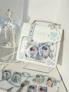 Sac bandoulière classique pour femme en PU, motif chat de dessin animé, style vintage et tendance, avec fermeture éclair et sangle réglable, transparent - Product Image 3