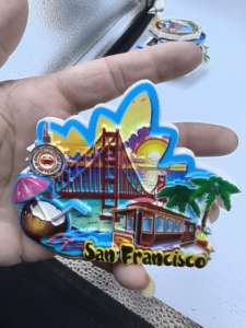 แม่เหล็กติดตู้เย็นเรซิ่นรูปทรงสี่เหลี่ยมแบบกำหนดเอง 3 มิติ สไตล์อาร์ตเดโค เป็นมิตรกับสิ่งแวดล้อม พร้อมภาพวาดชื่อดัง ของที่ระลึกตกแต่งบ้าน - Product Image 3