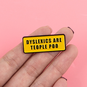 DYSLEXICS ARE TEOPLE POO " Emaye Pin Yaka İğnesi Kahve Sözleri Broşlar Kadınlar için Moda Takı Aksesuarları Arkadaşlar Hediye - Product Image 3