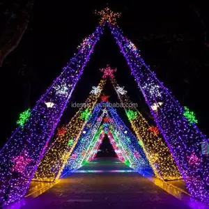 Arcos de iluminación de Navidad iluminados en 3D para exteriores, decoración de entrada para festival comercial, Invierno