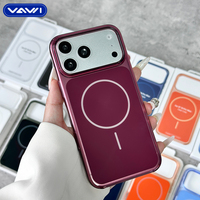 Coque de téléphone magnétique rigide VAWI B412 pour iPhone 17 Pro Max, anti-rayures, avec emballage, compatible charge sans fil, pour iPhone 18