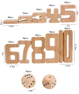 Wooden Sumblox Number Building STEM Blocks Montessori Toys Early Educational Number For Toddlers Learning Mathematics
