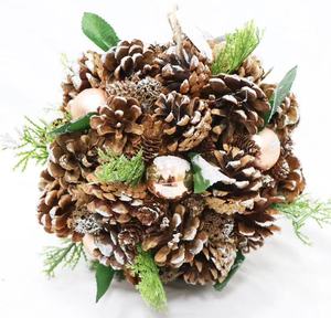 Thực Tế Trang Trí Vòng Hoa Lớn <span class=keywords><strong>Swags</strong></span> Bất Cảm Ứng Bán Buôn Tự Nhiên Bằng Gỗ Giáng Sinh Vòng Hoa - Product Image 4