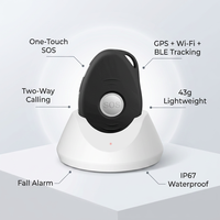 Mini localisateur GPS mondial avec bouton SOS, communication vocale, étanche, réseau 4G, fonction SOS en cas de chute, traceur GPS pour personnes âgées et atteintes de la maladie d'Alzheimer