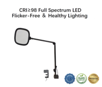 Lampe de bureau LED contemporaine en métal pliable, éclairage supérieur et inférieur carré, gradation tactile/couleur, 95 CRI, AC, pour bureau, chambre, salle d'étude