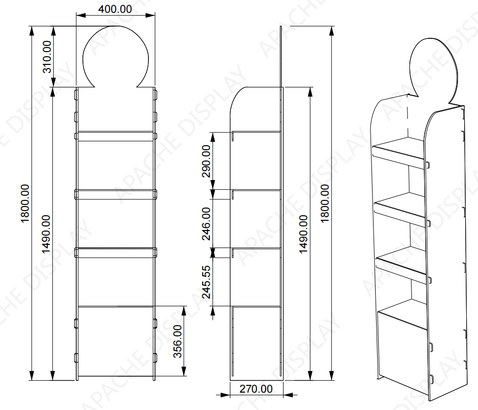 Custom Wooden Probiotics Supplement Display Rack Foldable Display Rack for Boxes, Cans & Bags for Supermarket & Retail Stores — view 2