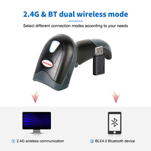 Escáner de código de barras 2d de mano, escáner de código de barras con diente azul <span class=keywords><strong>USB</strong></span>, mini escáner QR inalámbrico, 2 pulgadas, 2 unidades - Product Image 3