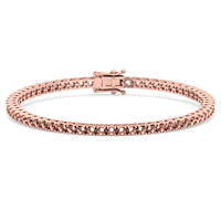 Pulsera de tenis de 7 pulgadas con 4 púas, montura de plata de ley 925, moissanita, chapado en rodio/oro amarillo/oro rosa, hecha a mano, duradera y personalizada