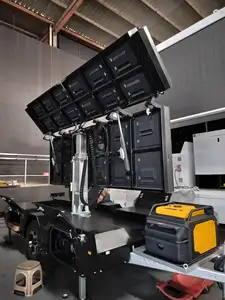 Al Aire Libre P5 P6 alimentado por energía solar móvil LED TV pantalla gigante camión remolque digital LED pantalla furgoneta cartelera pantalla publicidad al aire libre