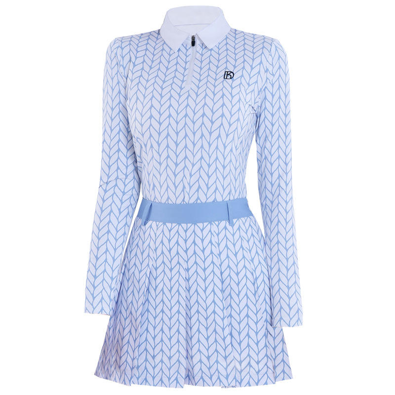 ชุด (แขนยาวดอกไม้สีฟ้า + culottes) -XS