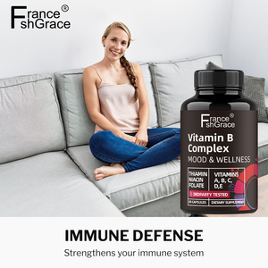 Complément de Vitamines du Complexe B de Qualité GMP, Vitamines B6 B12, Vitamine C, Soutien Énergétique et Immunitaire, 60 Capsules de Vitamines du Complexe B - Product Image 5