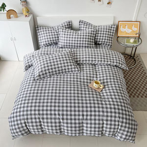 Ensemble <span class=keywords><strong>de</strong></span> drap-<span class=keywords><strong>housse</strong></span> plat en coton à <span class=keywords><strong>carreaux</strong></span> classiques du fabricant Direct ensemble <span class=keywords><strong>de</strong></span> <span class=keywords><strong>housse</strong></span> <span class=keywords><strong>de</strong></span> <span class=keywords><strong>couette</strong></span> à motif quadrillé <span class=keywords><strong>noir</strong></span> <span class=keywords><strong>et</strong></span> <span class=keywords><strong>blanc</strong></span> - Product Image 5