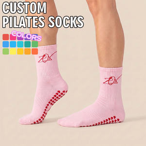 Calcetines Antideslizantes BiLu Yoga Barre Grip, Calcetines de Pilates Transpirables de Algodón para Gimnasios - Product Image 1