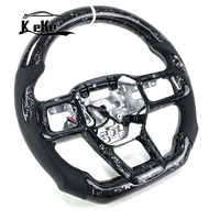 Volant en fibre de carbone forgé argenté pour Ford Mustang 2024 S650 GT Dark Horse avec poignée en cuir perforé noir