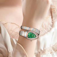 Montres de luxe en acier inoxydable pour femmes, cadran ovale blanc perlé, montres pour filles, montres à quartz tendance pour femmes, montres serpent