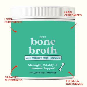 Bouillon de bœuf OEM/ODM <span class=keywords><strong>pour</strong></span> chiens, riche en protéines <span class=keywords><strong>et</strong></span> en collagène, enrichi d'un mélange de champignons <span class=keywords><strong>pour</strong></span> des os solides, un soutien digestif <span class=keywords><strong>et</strong></span> immunitaire. - Product Image 2