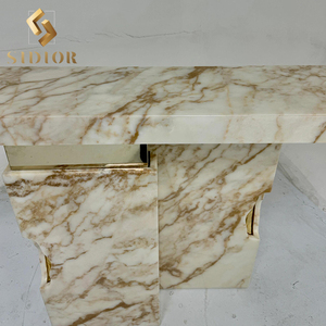 Consolle reale in marmo naturale di lusso nero marrone bianco Console d'<span class=keywords><strong>angolo</strong></span> tavolo <span class=keywords><strong>ingresso</strong></span> Villa mobili - Product Image 6