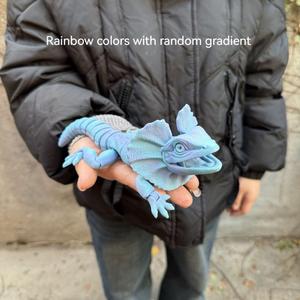 Figurine de lézard à col plissé réaliste imprimée en 3D de 22,5 cm SDL09 Modèle animal Artisanat créatif Ornement pour la décoration Jouets imprimés en 3D - Product Image 1