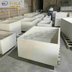 Nouveaux pots à fleurs en béton GRC Magic Stone, grands bacs rectangulaires d'extérieur pour la réalisation de aménagements paysagers de places, d'hôtels et de propriétés immobilières - Product Image 2