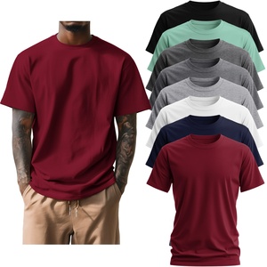 Men's Big & Tall 100% Cotton Quick Dry Breathable Short Sleeve Crew Neck T-Shirts Sublimation <b>Transfer</b> Print Custom Logos - Product Image 1