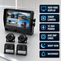 Caméra de recul AHD 7 pouces OLED avec enregistreur vidéo, vision nocturne, luminosité automatique, IP68, vue partagée, capteur G et enregistrement en boucle pour voiture