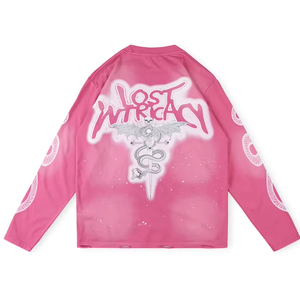 Tyzx 2025 ưu đãi hấp dẫn Áo thun dài tay chất liệu cotton nguyên chất dát kim cương in họa tiết phong cách hoài cổ - Product Image 4