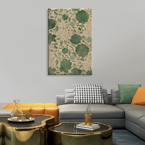 Cuadro Vintage Verde de Naturaleza Muerta Botánica, Arte Abstracto Moderno de Mediados de Siglo, Pintura al Óleo Hecha a Mano sobre Lienzo Enmarcado, Arte de Pared para Sala de Estar - Product Image 2