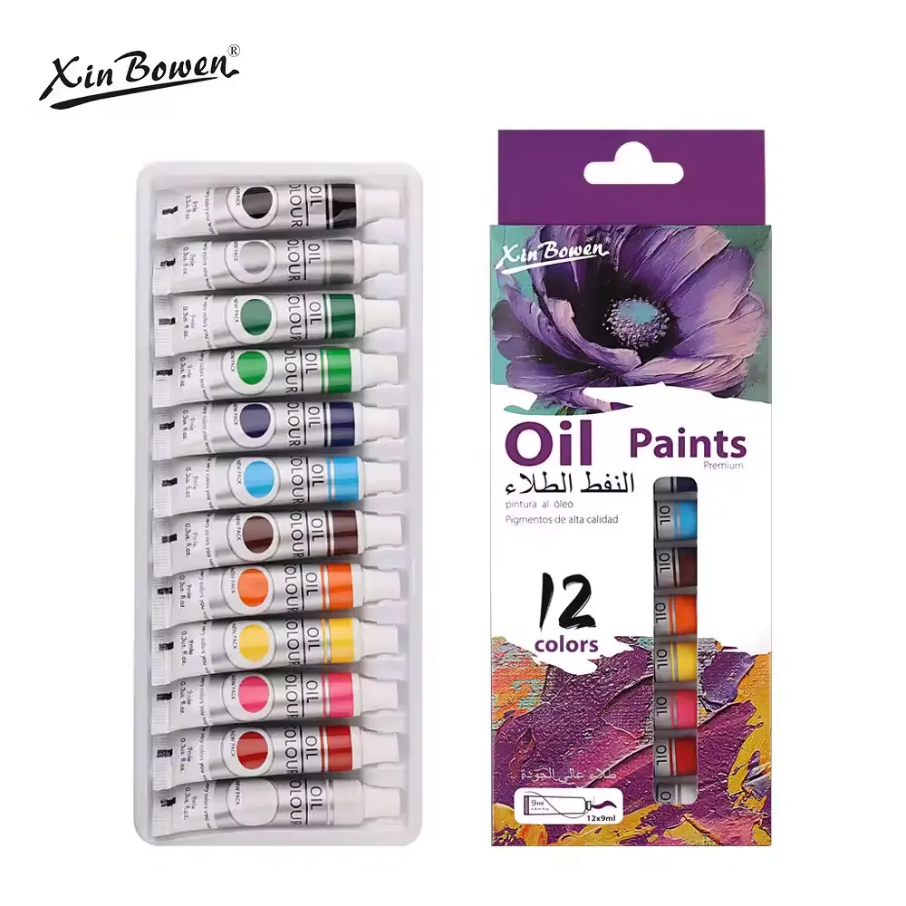 Xin Bowen Bestseller 12 ml 12 Farben neuer Stil Fabrik direkt professionelle Ölfarbe Farbe Kunst-Set für Künstler