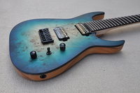 Flyoung Blue Burst 7 Strings Electric Guitar Stringed Instruments Burl Maple Veneer Guitar