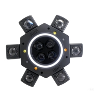 Offre du fabricant : Prix bas pour un projecteur LED à 6 bras avec commande vocale pour effets laser rouge et vert, idéal pour les bars et les discothèques, éclairage de scène.
