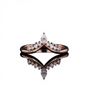 แหวนทองคำแท้ 14K ประดับเพชรเลี้ยงในห้องปฏิบัติการ สี E ทรงแฟนซีไลท์ ขนาด 2.5x4 มม. ทรงมาร์คีส์ สำหรับผู้หญิง - Product Image 1