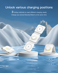 Nuevo <span class=keywords><strong>Cargador</strong></span> Inalámbrico Magnético Plegable Cyboris con Función PD de 10W, Luz Táctil Integrada, Puede Cargar Múltiples Teléfonos Móviles al Mismo Tiempo - Product Image 3