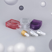 Bouteilles compte-gouttes en verre écologiques personnalisées 15/30 ml, carrées et plates, à fond épais, givrées mates pour cosmétiques