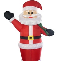Décorations de Noël transfrontalières : Figurines lumineuses de Père Noël, accessoires de scène, sacs à dos gonflables en polyester 2,4 m