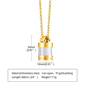 Kalung botol kaca dapat dibuka untuk pria wanita liontin peringatan botol abu kremasi untuk hadiah perhiasan guci manusia hewan peliharaan - Product Image 2
