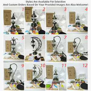 מנורת פסיפס טורקית הבציר מתכת זכוכית מנורת שולחן יוקרה בעבודת יד מנורת שולחן עבור סלון חדר שינה קישוט - Product Image 6