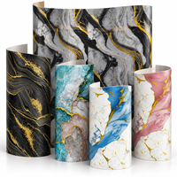 Papier peint auto-adhésif en marbre noir et blanc doré à motifs tourbillonnants de 1 mm, feuilles IXPE de 1,2 x 3 m pour les murs décoratifs des chambres d'hôtel 653D1