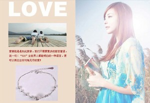 Tobillera de <span class=keywords><strong>Plata</strong></span> de Ley 925 para mujer, pulsera de tobillo con bola Manual, joyería para pies - Product Image 2