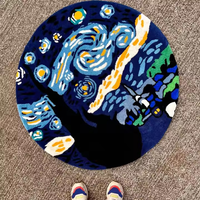 Tapis personnalisé en acrylique à poils longs, grande taille, pour salon et chambre d'adolescent, fait main, réversible