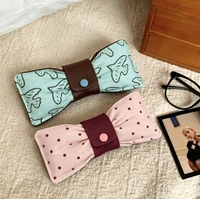 Brillenaufbewahrungstasche im Bows-Button-Stil – tragbare Brillentasche – Sonnenbrillentasche – druckfeste Reise-Brillenaufbewahrungstasche